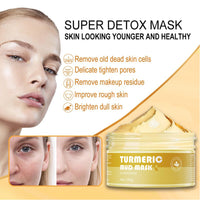 FANFALUV Turmeric Clay Mask-Organic Face Masks Skincare With Vitamin C Helps To Reduce Acne And Dark Spots,Anti-Aging,Firms Skin,Blackhead Remover,Even Out Skin Tone-Turmeric Clay Face Mask (100g)