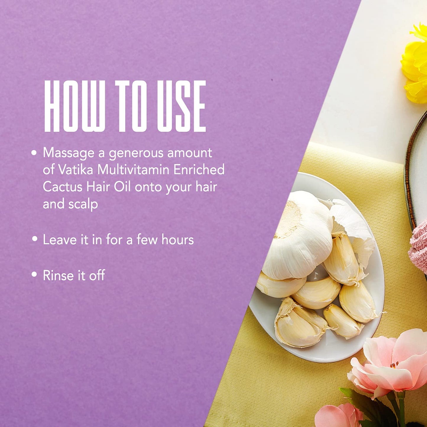 Vatika Multivitamin Garlic Hair Oil - 200ml | For Beautiful Strong Hair | Enriched With Garlic, Ghergir, & Rosemary | 100% Natural Oils For Complete Nourishment