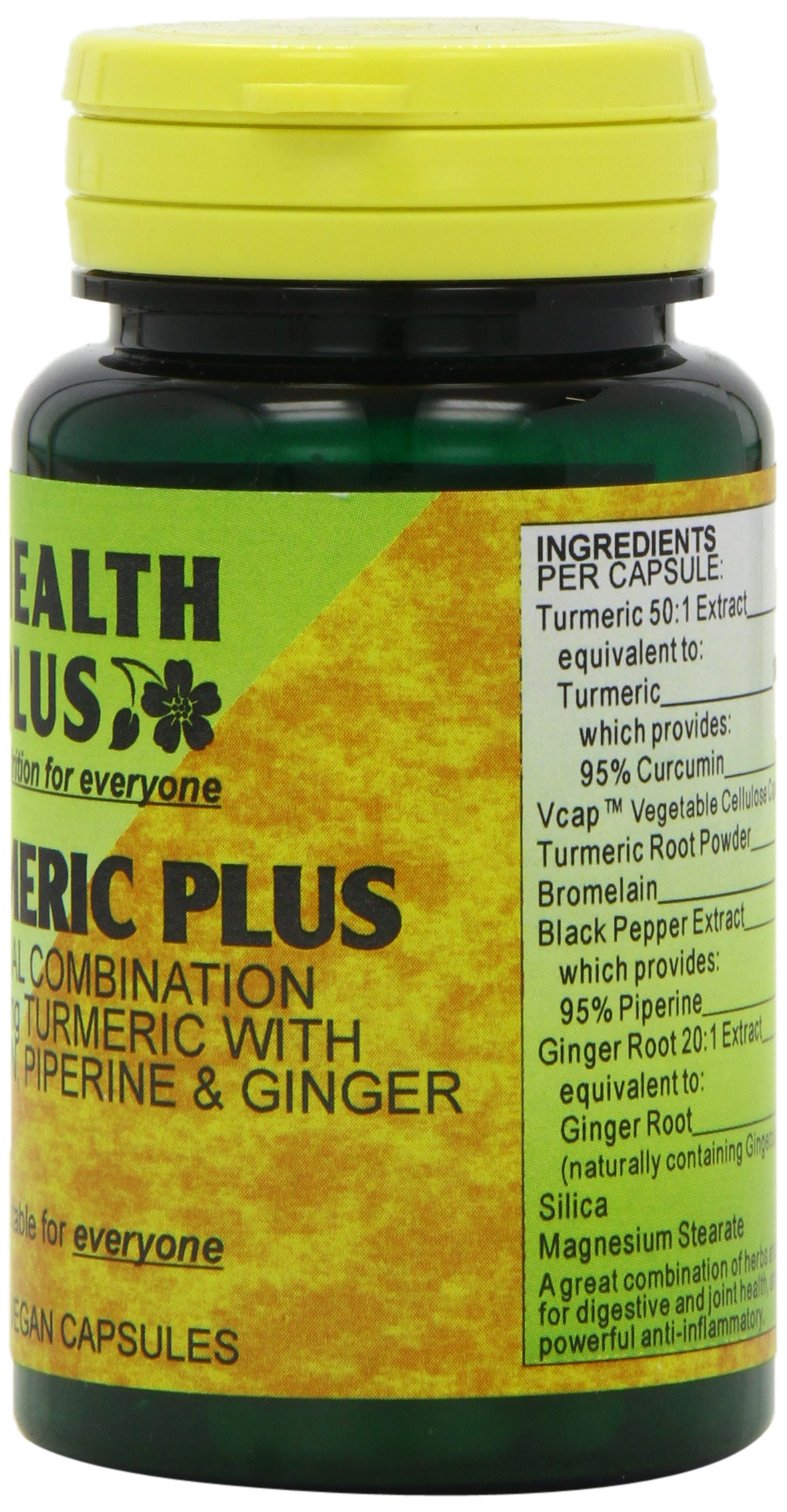 Health Plus HP638 Turmeric Plus Joint and Digestive Plant Supplement - 30 Capsules