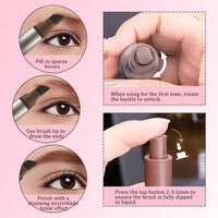 Liftique Instant Brow Brush,Beauty Brow Liquid Eyebrow Pen for Women Angled Brush Eyebrow Pencil Long Lasting Waterproof Anti Smudge Multi purpose Create Natural Eyebrow Shape (Gray Brown)