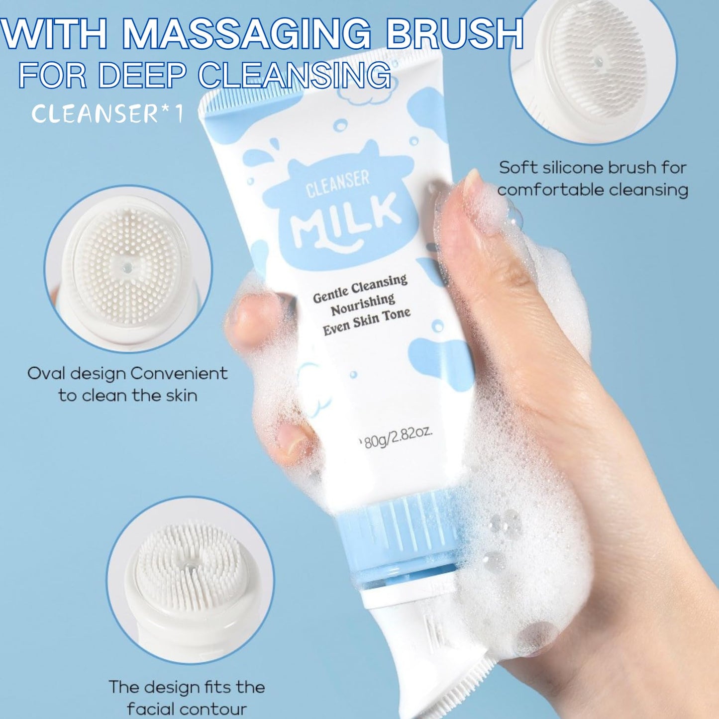 Milk Beauty Gift Sets for Teenage Girls - Milk Skin Care Sets & Kits - Facial Kits for Women with Cleanser,Serum,Cream,Eye Cream,Mask,Scrub,4pcs hair Accessories - Hydrating,Nourish (15pcs)