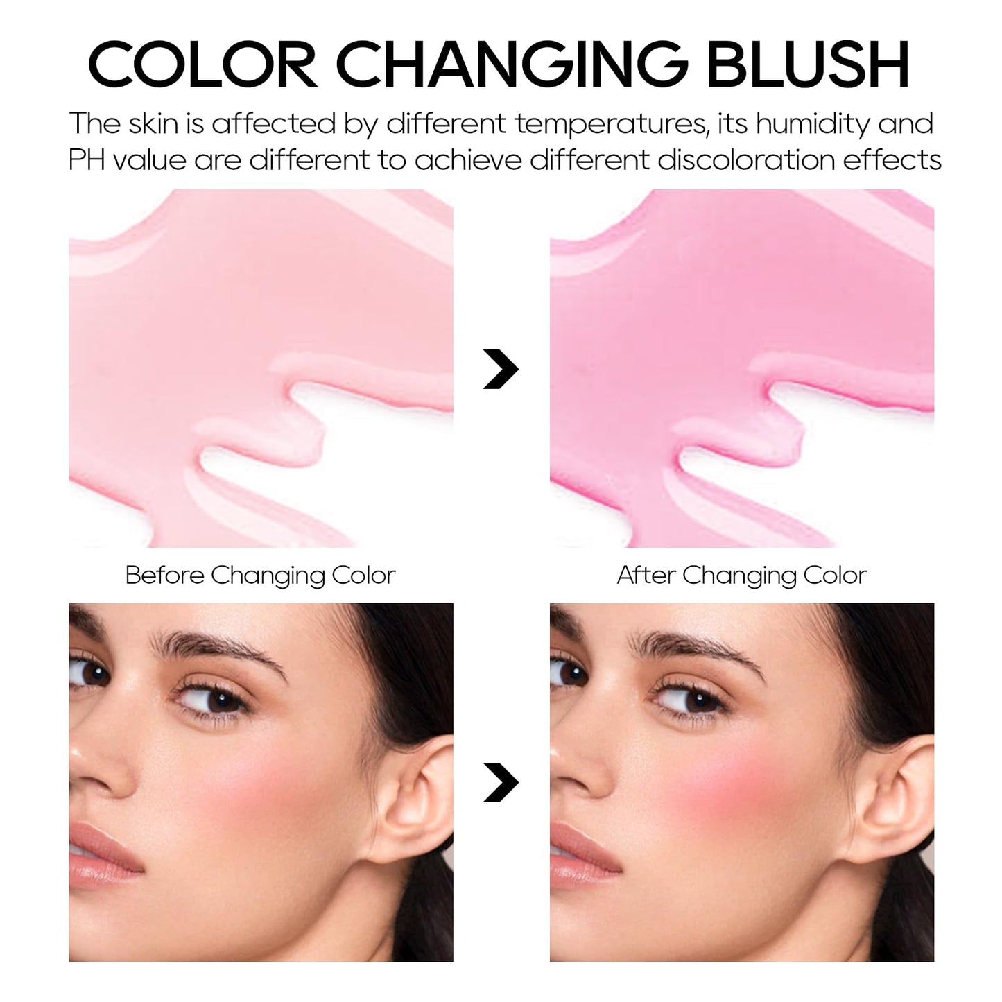 KYDA Liquid Blush, Color Change Blush Oil Tint, Moisturizing Lightweight Blendable Feel, Soft Cream Face Blush-Color Changing Pink