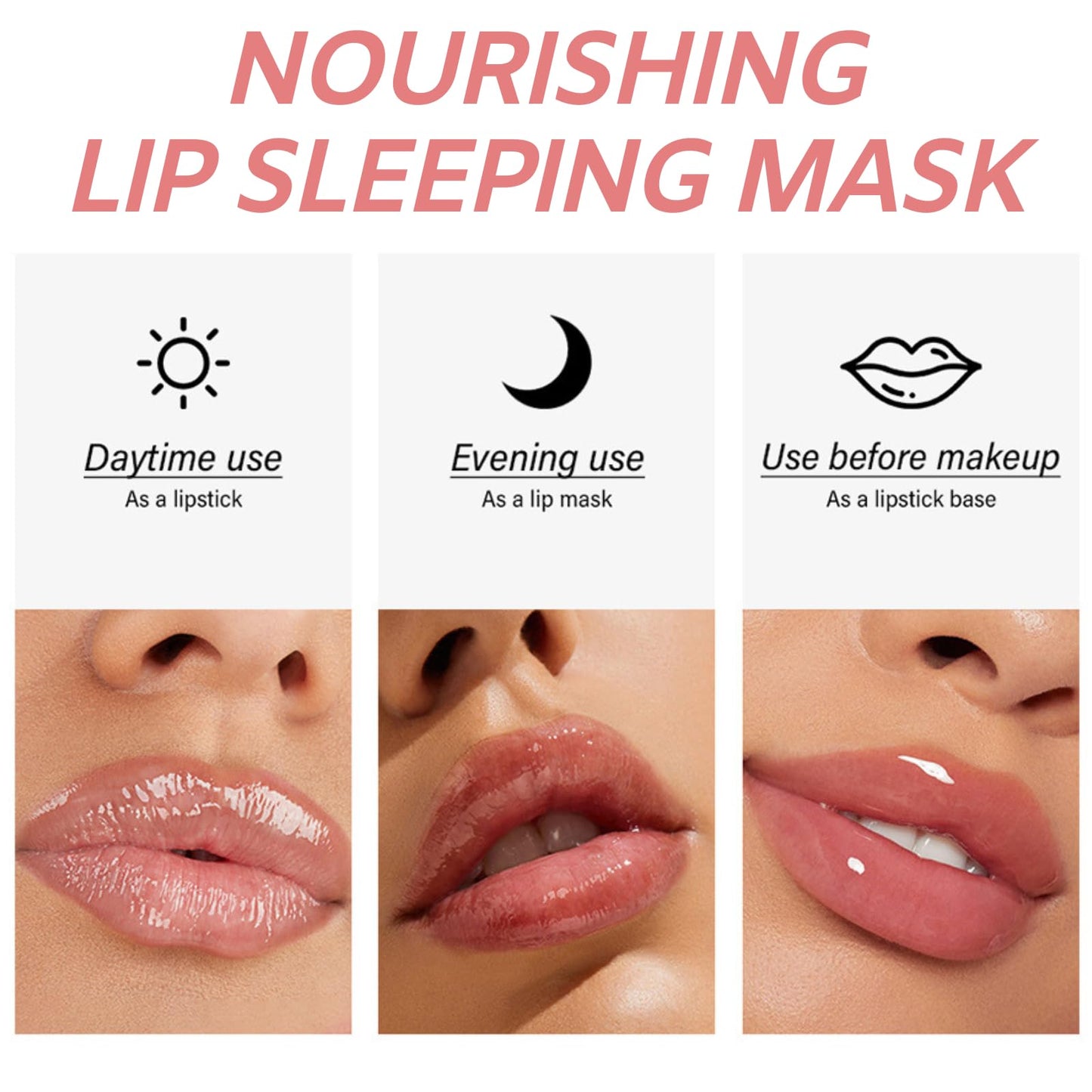 TBeautfave Lip Sleeping Mask, Strawberry Lip Mask Overnight Aloe Vera Lip Balm Lip Moisturiser Nourishing for Dry Chapped Peel Cracked Lips Lip Plumper Fades Lip Lines Lip Repair