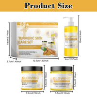 Turmeric Glow Combo, Glow Turmeric Skin Care Set with Turmeric Face Wash Turmeric Glow Scrub Turmeric Face Cream for Deep Cleaning, Brightens and Firms Skin, Helps to Reduce Acne and Dark Spots