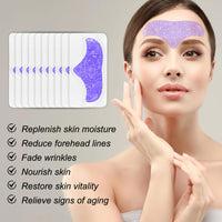 Aicocodida Forehead Wrinkle Patches 10pcs, Lavender Anti-Wrinkle Patches Smooth Fine Lines and Wrinkles with Collagen, Hyaluronic Acid, Pearl Extract(Lavender)