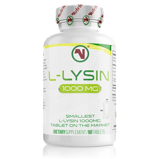 L-Lysine x 90 1000mg Tablets | Smallest 19mm Formula | Easier to Swallow and Quicker to Absorb - Suitable for Vegetarian and Vegan. (90)