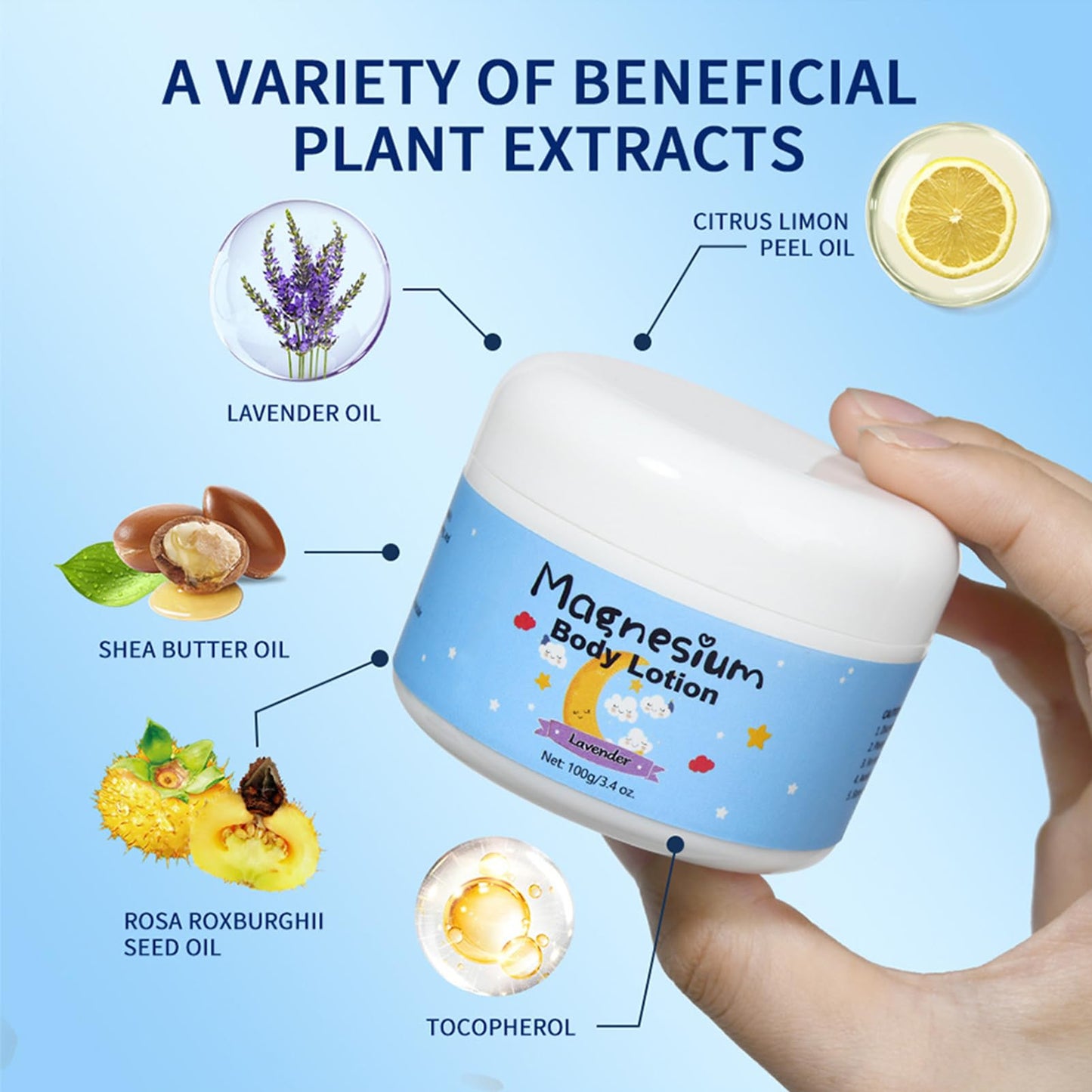 Magnesium Lotion for Kids, Magnesium Cream for Sleep,Calm Magnesium Kids Cream, Baby Magnesium Lotion With Lavender Essential Oils,Body Skin Care for Relaxation, Muscle Relief