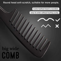 Glamza Wide Tooth Comb GLAMZA Jumbo Wide Detangling Comb - Perfect Afro Comb for Long, Wet or Curly Hair - HUGE 24.5cm Long (Black)