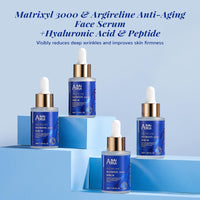 ANAI RUI ANAiRUi Matrixyl 3000 & Argireline Anti-Aging Face Serum with Peptide, Hyaluronic Acid, Against Wrinkles, Boost Collagen & Hydrate Skin | Fast-Absorbing Formula for Mature & Dry Skin | 30ml