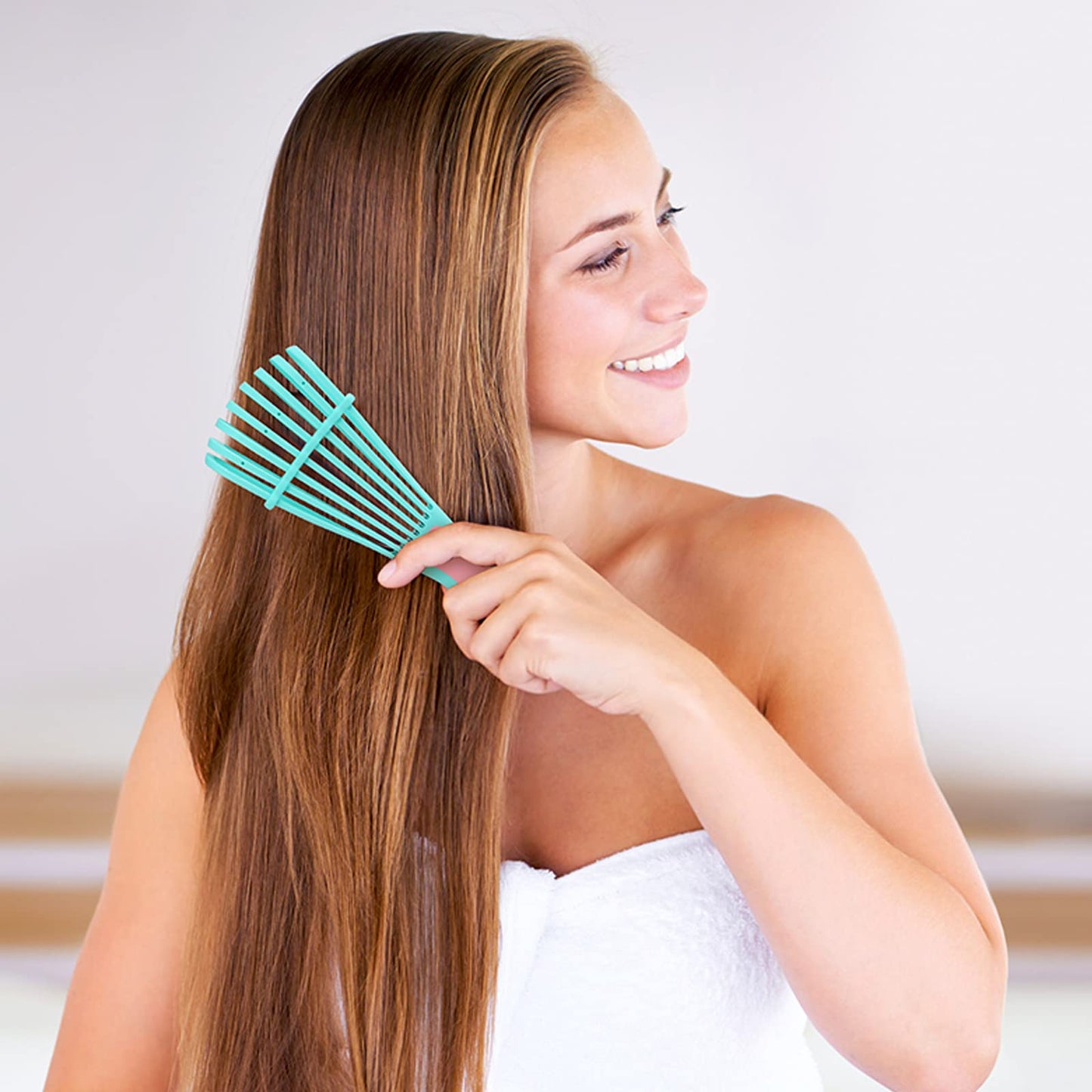 URTHEONE Hair Brush,Detangle Hair Brush, Detangler Brush for Women Men Adults Kids Afro American Type 3a-4c, Detangling Nylon Bristle Brush for Kinky Curly Coily Wavy Wet and Dry Hair,Pinkgreen