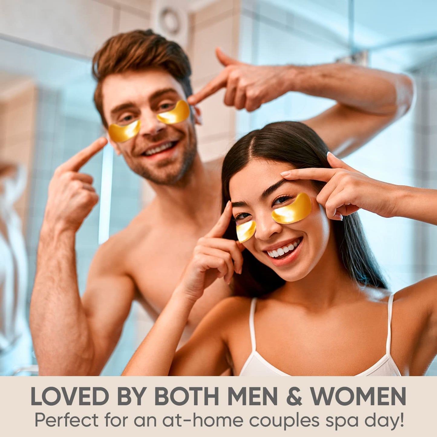 Lanboo Under Eye Gel Patches, 20 Pairs - Golden Eye Mask with Amino Acid & Collagen, Cooling Eye Care for Wrinkles, Puffy Eyes & Dark Circles, Skincare Treatment for Men & Women, USA Tested