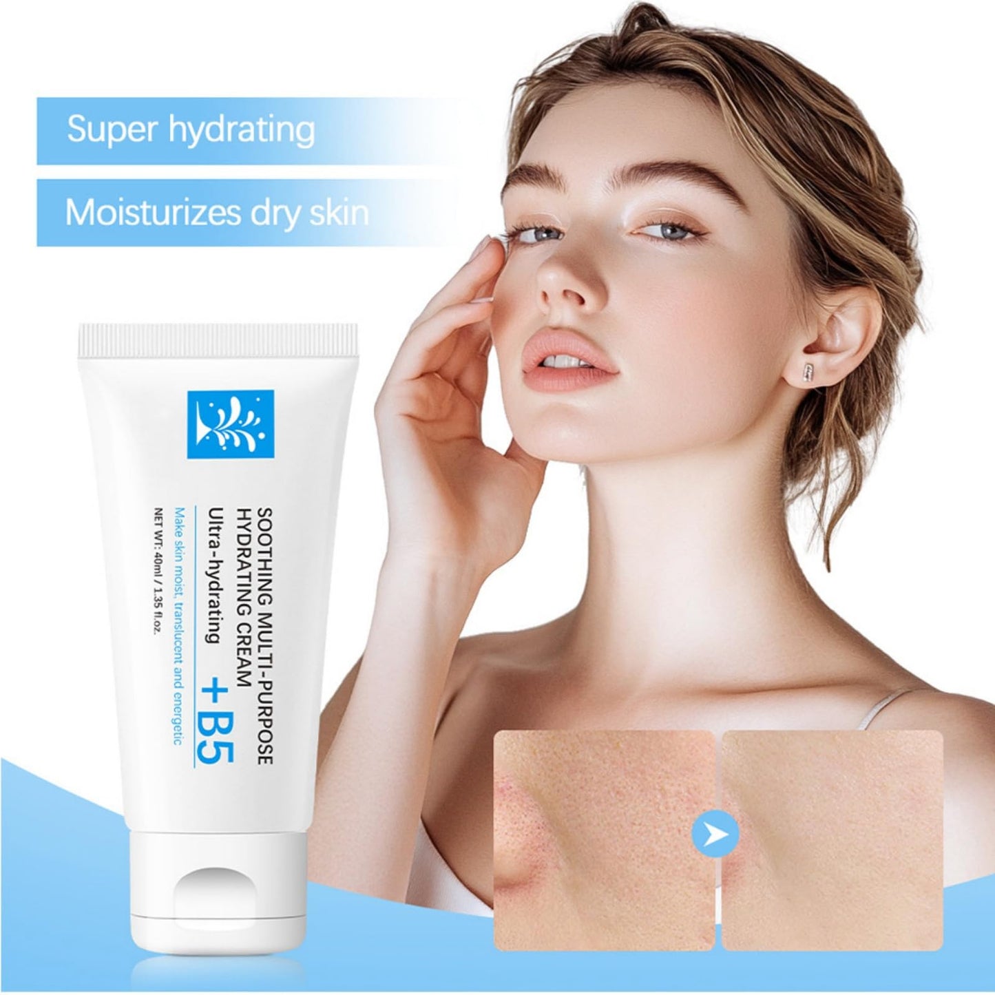 TONISABERY Repair Face Cream,B5 Repairing Balm,Skin Barrier Repair Cream,Anti Redness Moisturiser Cream,Smoothing Skin Repair Cream for Acne and Repair Damage Skin,Multi-Purpose B5 Face Cream for Sensitive Skin