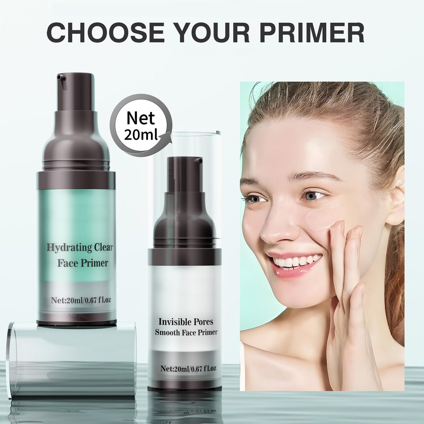 Skynest 2Pcs Poreless Smoothing Face Primer & Hydrating Face Primer,Restoring Makeup Primer For Flawless,Smooth Skin & Long-Lasting Makeup,Fills In Pores & Fine Lines,Vegan & Cruelty-free