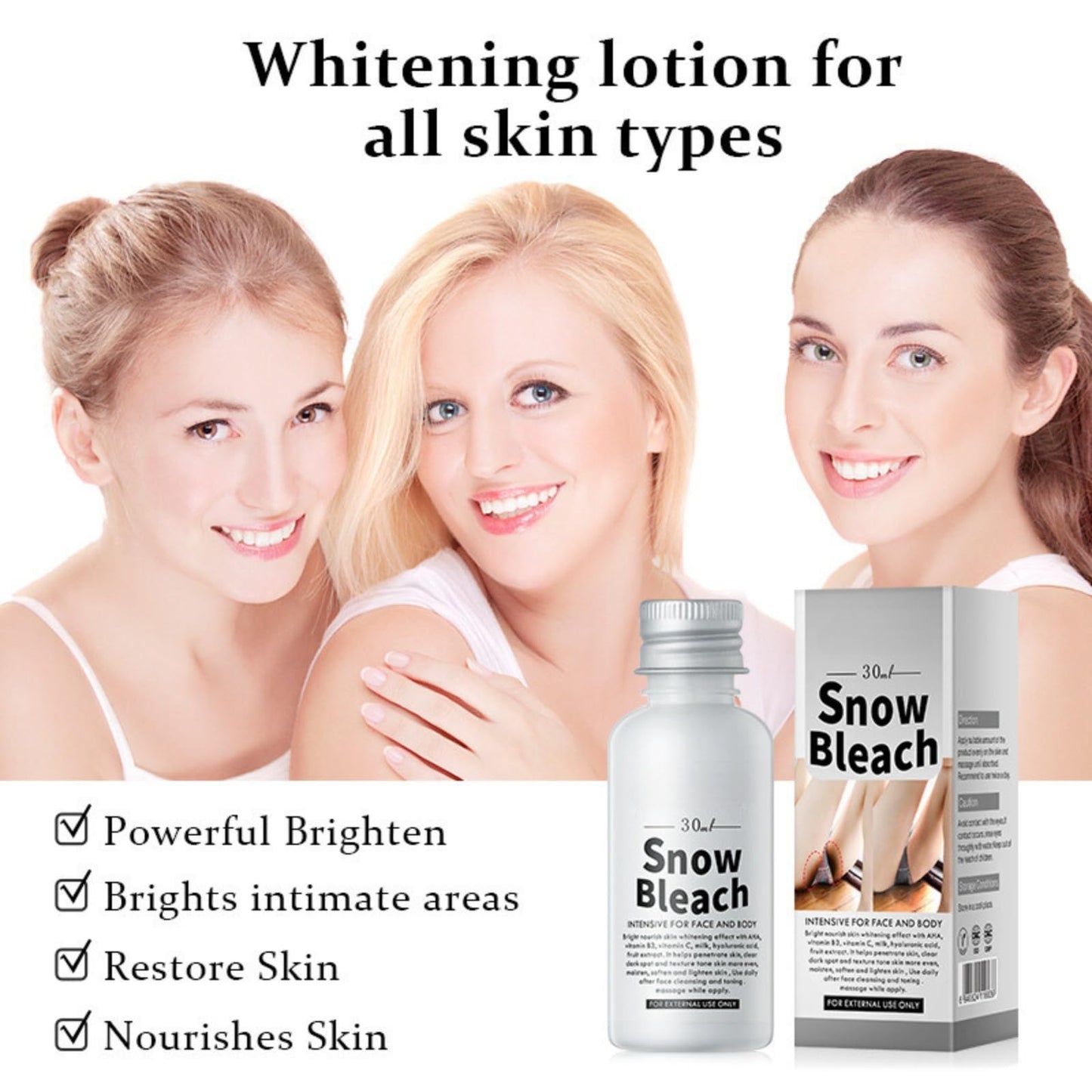 ISBEAUSOLS Skin Bleaching Cream - Body Cream for Women - Whitening Body Lotion for Intimate Area - Skin Lightening Cream For Underarm - Snow Bleach Cream for Private Part - Deep Hydration & Reduces Skin Dullness