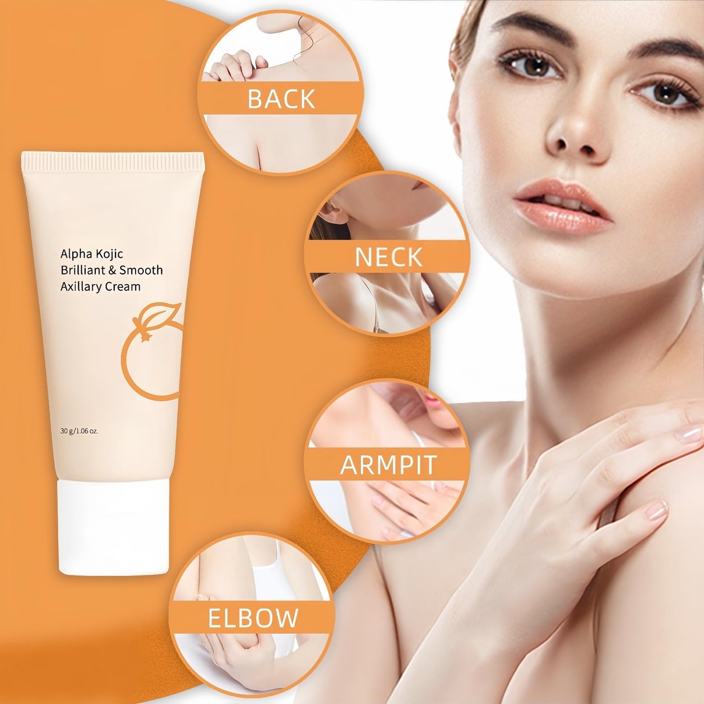 CiLiHai Kojic Acid Whitening Formula for Targeted Body Care,Specialized Lightening Cream for Underarms and Delicate Zones,Brightening Lotion with Odor Reduction Technology,Cream for Smooth Even Skin Tone