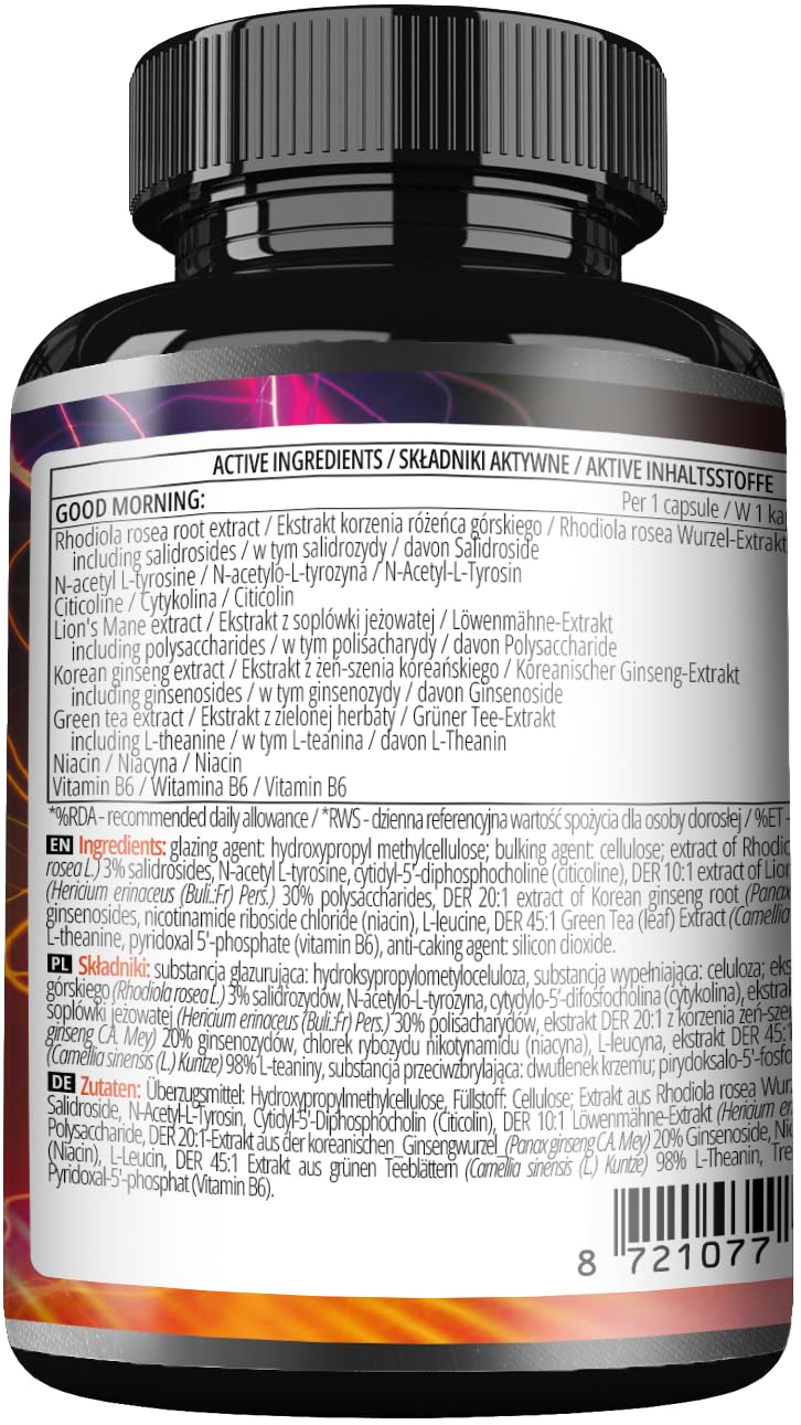 APOLLO'S HEGEMONY Good Morning - 150 Vegan Capsules - Natural Extract Blend - 3-Month Supply - Enhanced Mental and Physical Support - by Apollo's Hegemony