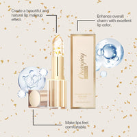Xunzhi Transferproof Color Changing Lipstick,Temperature Color Change Lip Balm,Moisturizer Lip Balm,Transparente Gold Crystal Color Changing L/ip Stick,Gold Foil Moisturizing Glossy Shine L/ip Gloss