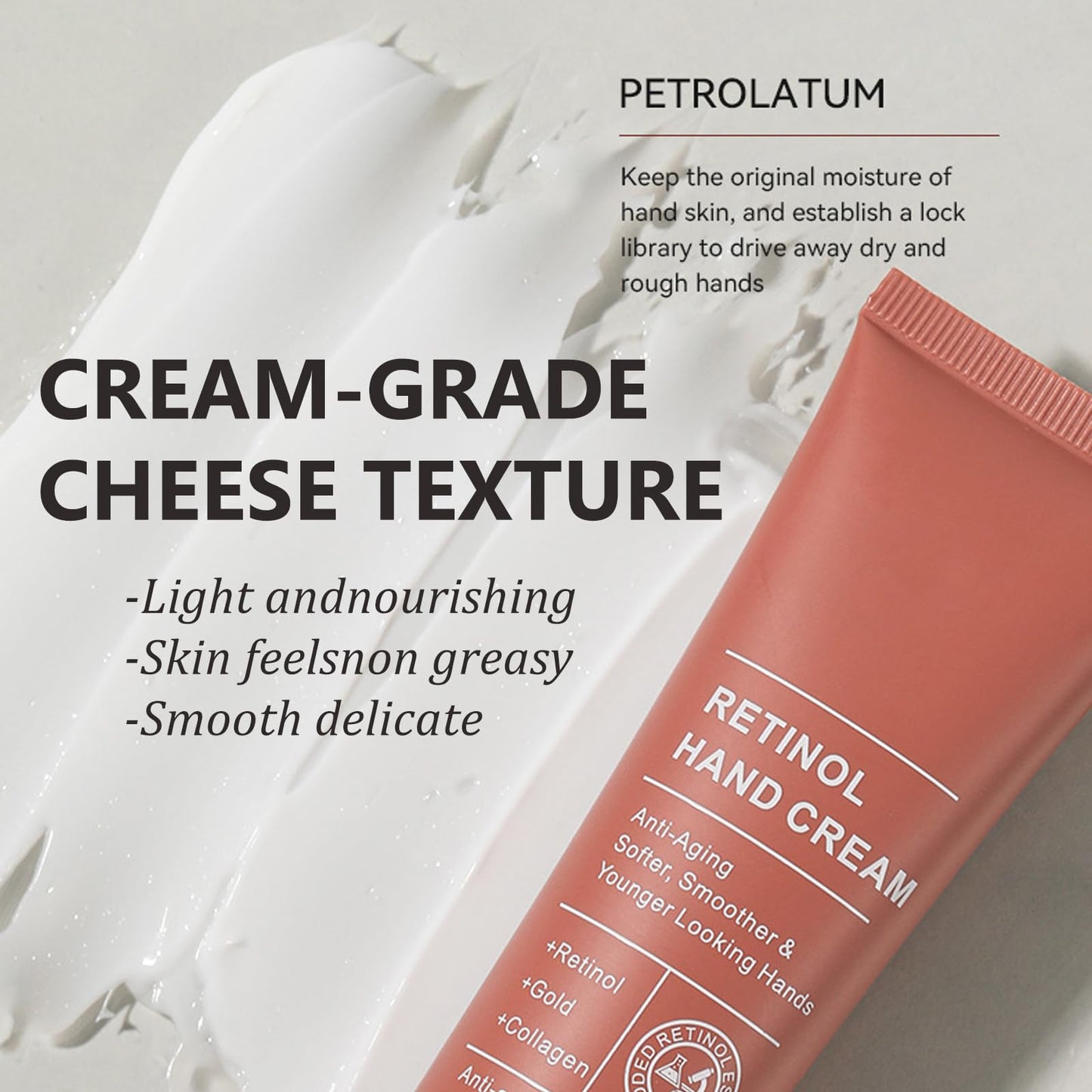 HERBINSOLS Retinol Hand Cream - Firming Anti-Aging Hand Lotion - Retinol Moisturizer Cream for Dry Cracked Hands - Relief Intense Moisture Hand Cream Balm for Women Men,Hand Care & Protects Skin