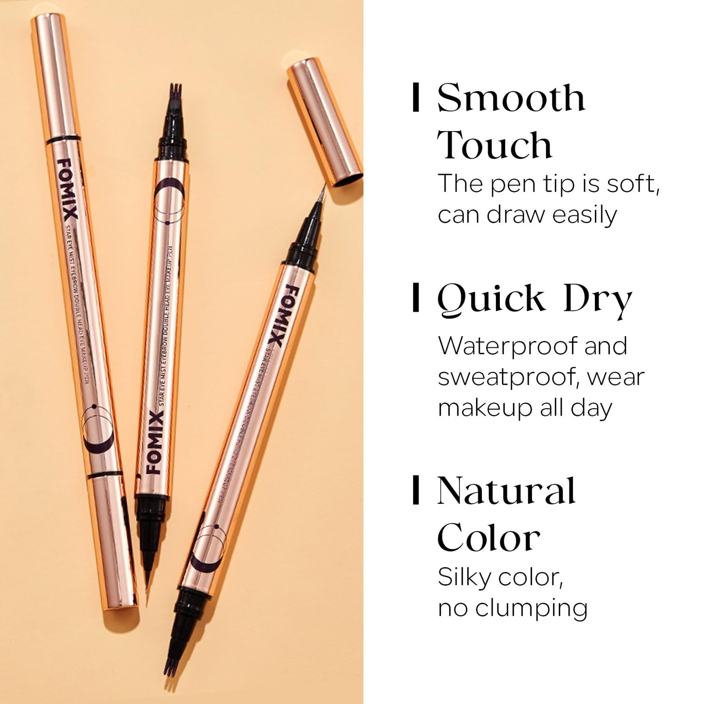 KYDA 3 Dots Liquid Eyebrow Pencil, Grey Brown, Tattoo Brow Tint, Define Natural Brow with Soft Slim Tips, Brow Definer Pen, Dot-by-Dot Application, Lasting Quick Dry Formula