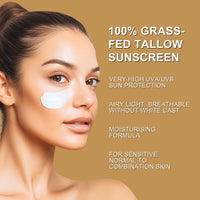 Lumiter Beef Tallow Sunscreen SPF 50+, Organic Sun Cream, Tallow Balm Instant Sun Protection, Spf 50 Face Moisturiser