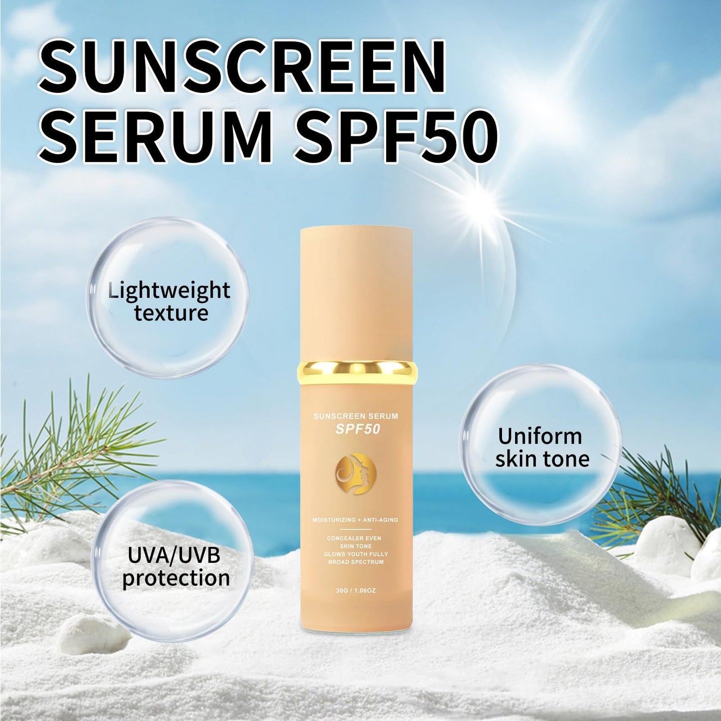 Siyinzu 4 In 1 Foundation Liquid,4 In 1 Moisturizing Full Coverage Liquid Foundation,Sunscreen Serum Spf 50 Founda/tion,Anti-Aging Face Foundations,Foundatio/n For Mature Skin,Color Changing Foundatio/n