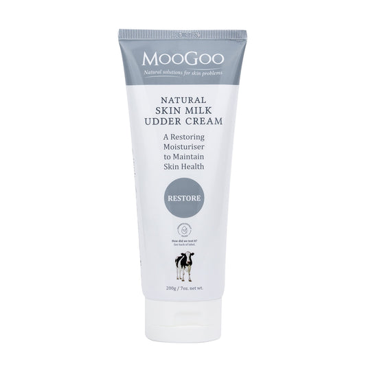 MooGoo Natural Skin Milk Udder Cream 200g - Non-Comedogenic, Lightweight & Calming Lotion for Face, Hands & Body. For Women & Men with Sensitive, Itchy or Damaged Skin.