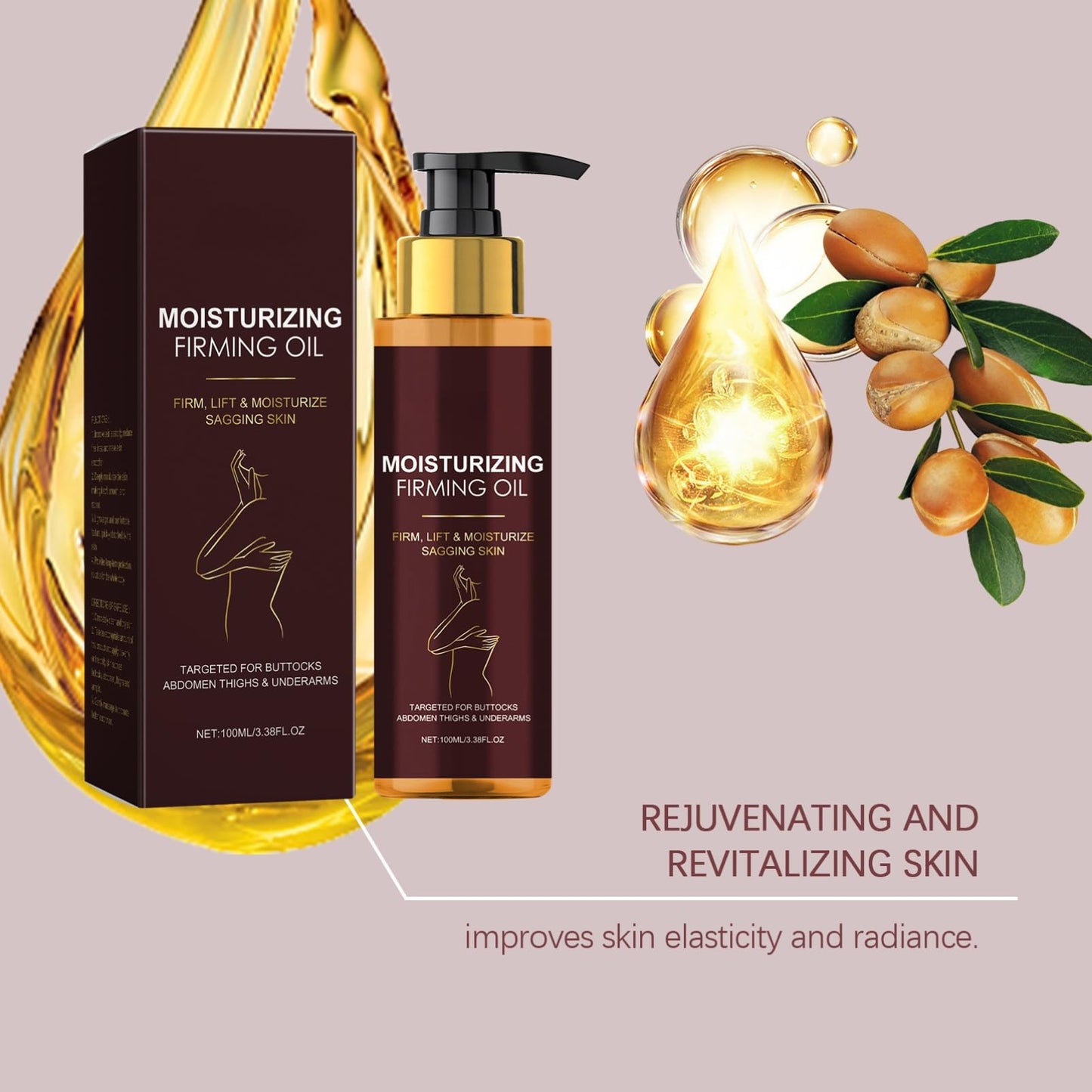 Magic Luxury Body Oil-Glow Remedy Oil-Magic Body Firming Oil-Lifting Body Moisturizer-Enhances Elasticity & Radiance-Holiday Essentials Skincare Routine for Women-100ML with A Gua Sha Board