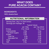 Ketosource® Pure Acacia Fibre | 0g Carbs | Zero Calories | Supports Fasting & Ketogenic Diet | Prebioitic Soluble Fibre Supplement | 500g Pouch
