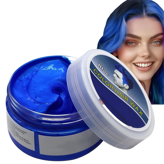 Fankayi Blue Hair Color Wax,Temporary Hair Color Wax,Safe Hair Colour Pomade Washable for Men, Women,Party,Cosplay,Temporary Hair Dye Wash In Wash Out Hair Colour W-ax, (Blue),Bl/ue H/air W/ax
