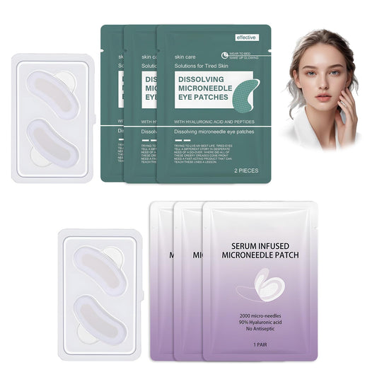 COWANIEE 6 Pcs Hyaluronic Microneedle Patches,Anti Wrinkle Patches for Puffy Eyes Bags Under Eyes
