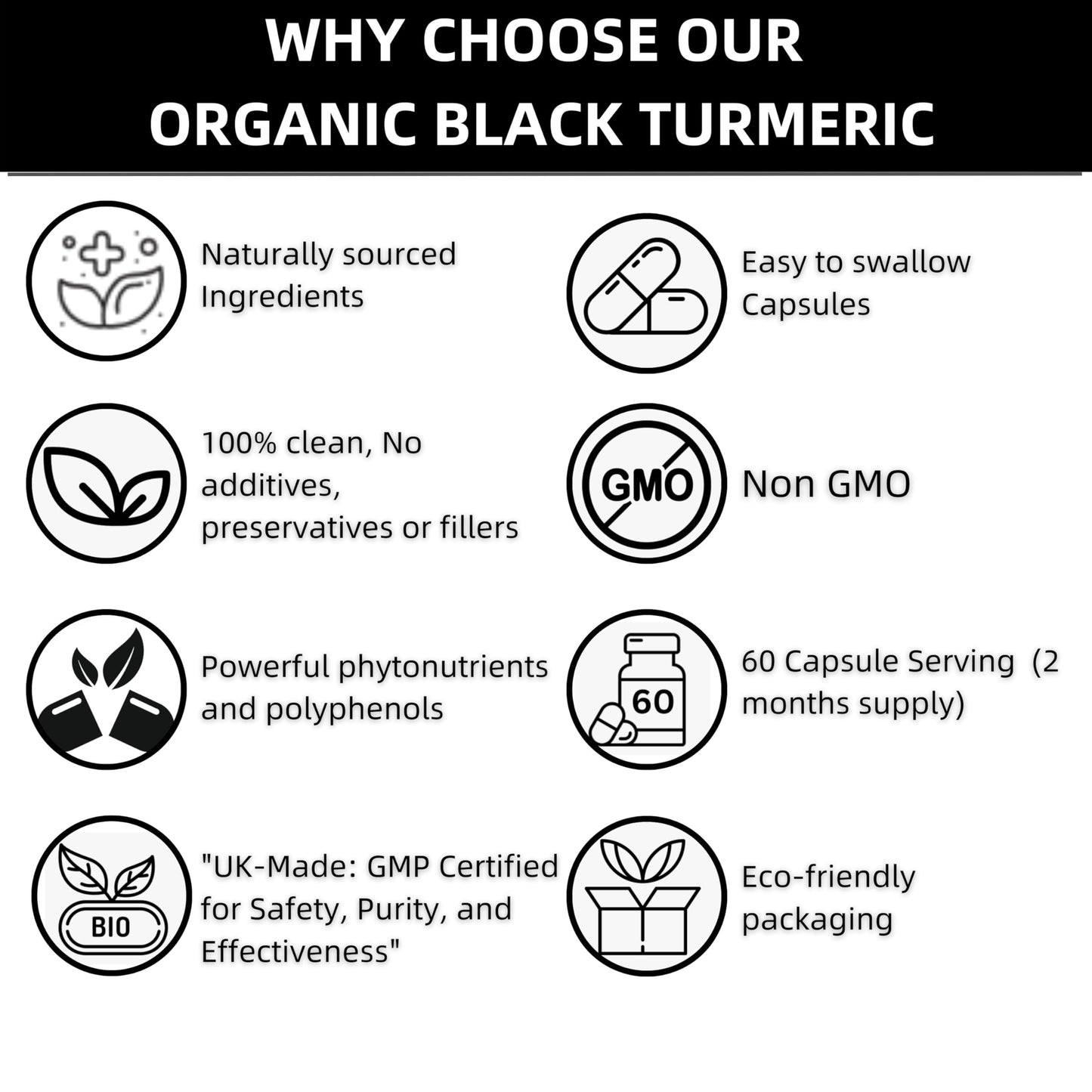Mad Diet Organic Black Turmeric – 60 Capsules – Powerful Antioxidant & Anti-Inflammatory Support – Promotes Joint Health & Digestive Wellness