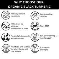 Mad Diet Organic Black Turmeric – 60 Capsules – Powerful Antioxidant & Anti-Inflammatory Support – Promotes Joint Health & Digestive Wellness