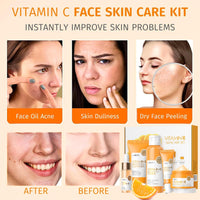 ChicNana Skincare Set, Vitamin C Skin Care Sets & Kits -Cleanser, Toner, Serum, Eye Cream & Face Cream, Hair Care Gift Set for Teenage girls, Facial Care Kit for Radiant Skin, Pamper Sets for Women Gifts(5PCS)