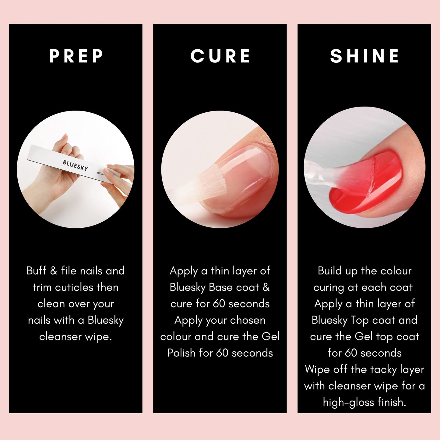 BLUESKY Bluesky Gel Nail Polishes, No Wipe Top Coat and Base Coat, Soak Off LED UV Gel Nail Polish Set, Long Lasting, Shiny, High Gloss Finish, Clear, 2 x 10ml Bottles