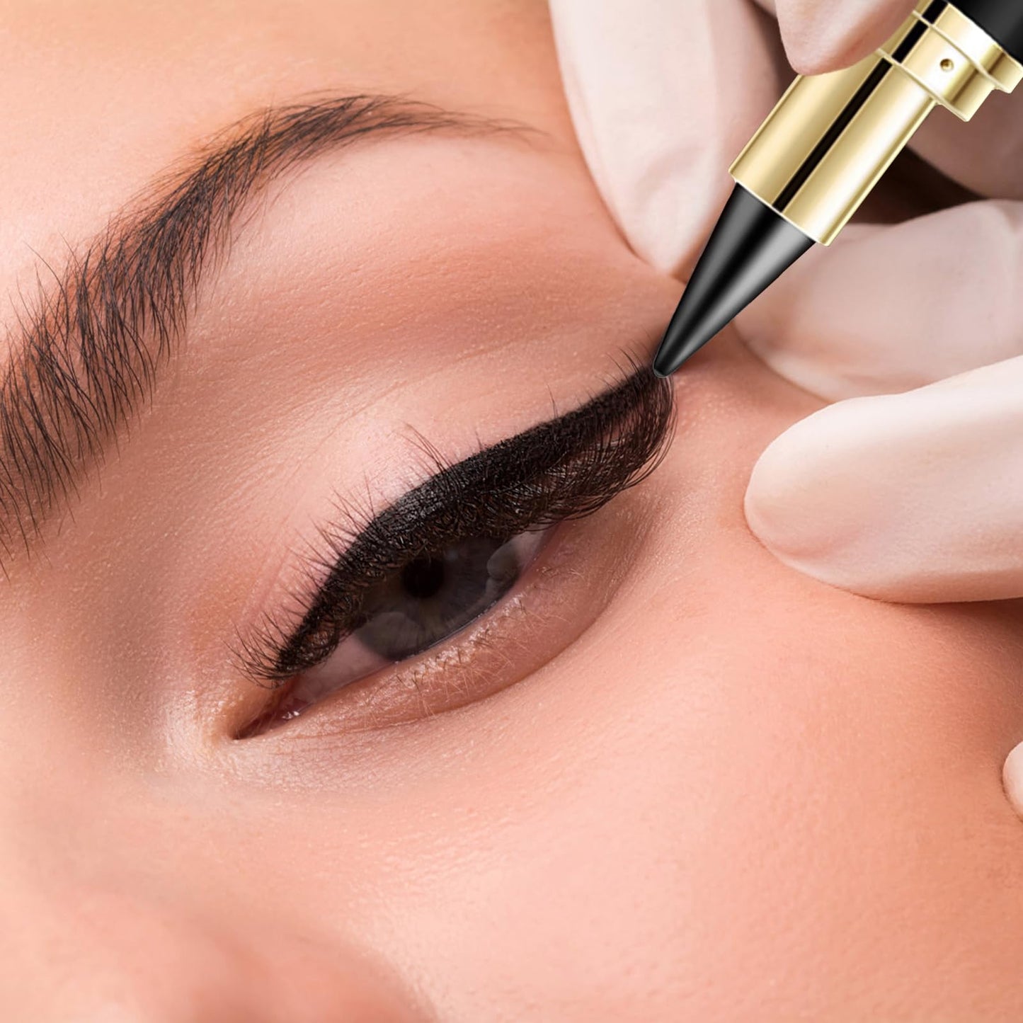 Natural Black Eyeliner Cream,2 Pieces Black Eyeliner Cream,Smudge Proof Eyeliner,Cream Eyeliner,Ayky Eyeliner,Gel Eyeliner Waterproof,Suitable for Daily or Party Makeup (Black)