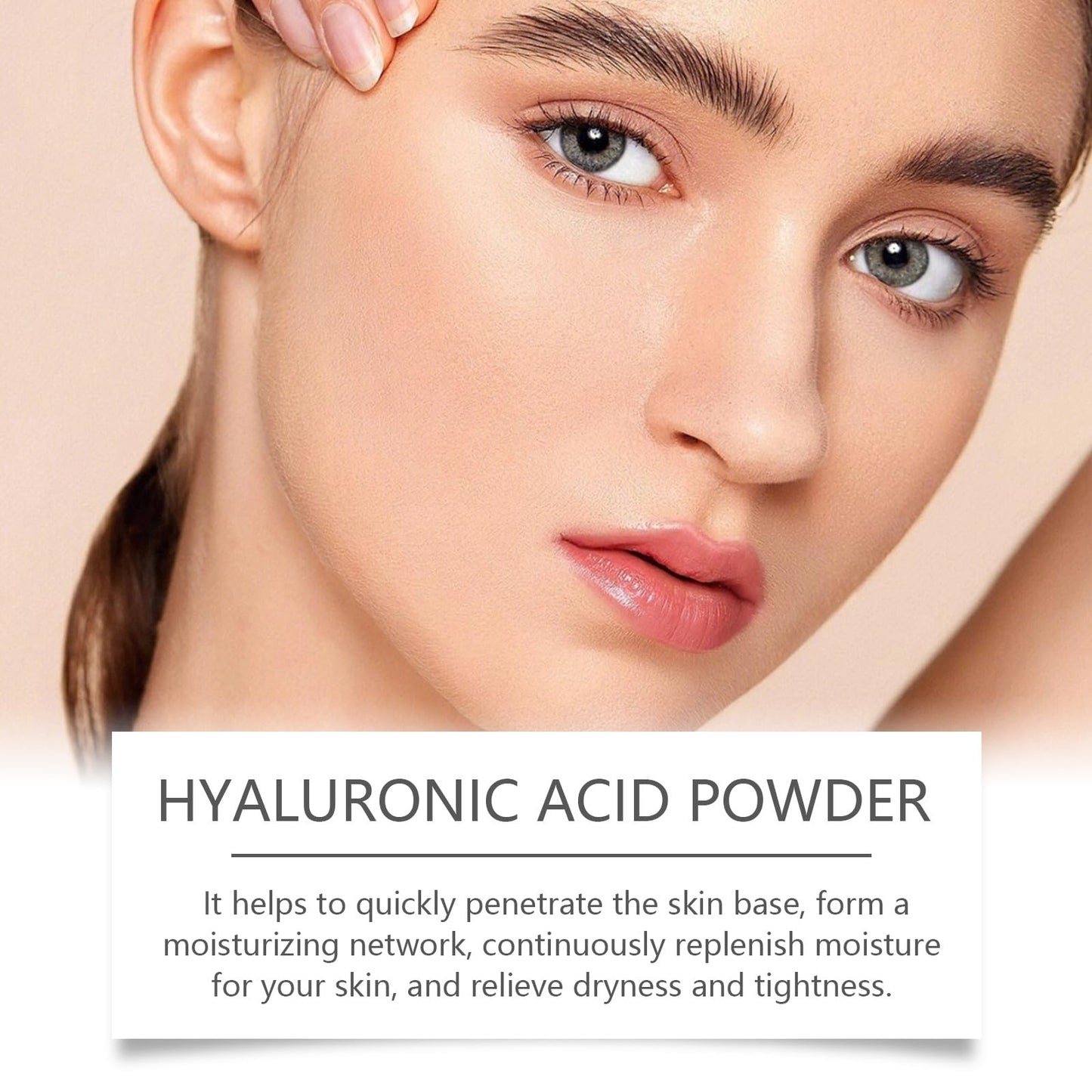 Fankayi Acid Hyaluronic Powder,Water Soluble Hydrating Ingredient for Skin Moisture,Water-Soluble Firming Facial Serums Cosmetics,Micro Ingredients Hyaluronic Acid Powder, Skin Moisturising Support