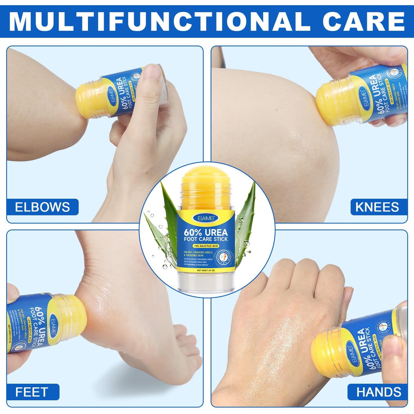 Generic Urea Foot Cream with Salicylic Acid – Heel Stick for Cracked Feet, Repairs Dry Rough Heels Fast, Intensive Moisturizer for Dead Skin, Hydrating Heel Balm with Urea for Smooth -Looking Feet