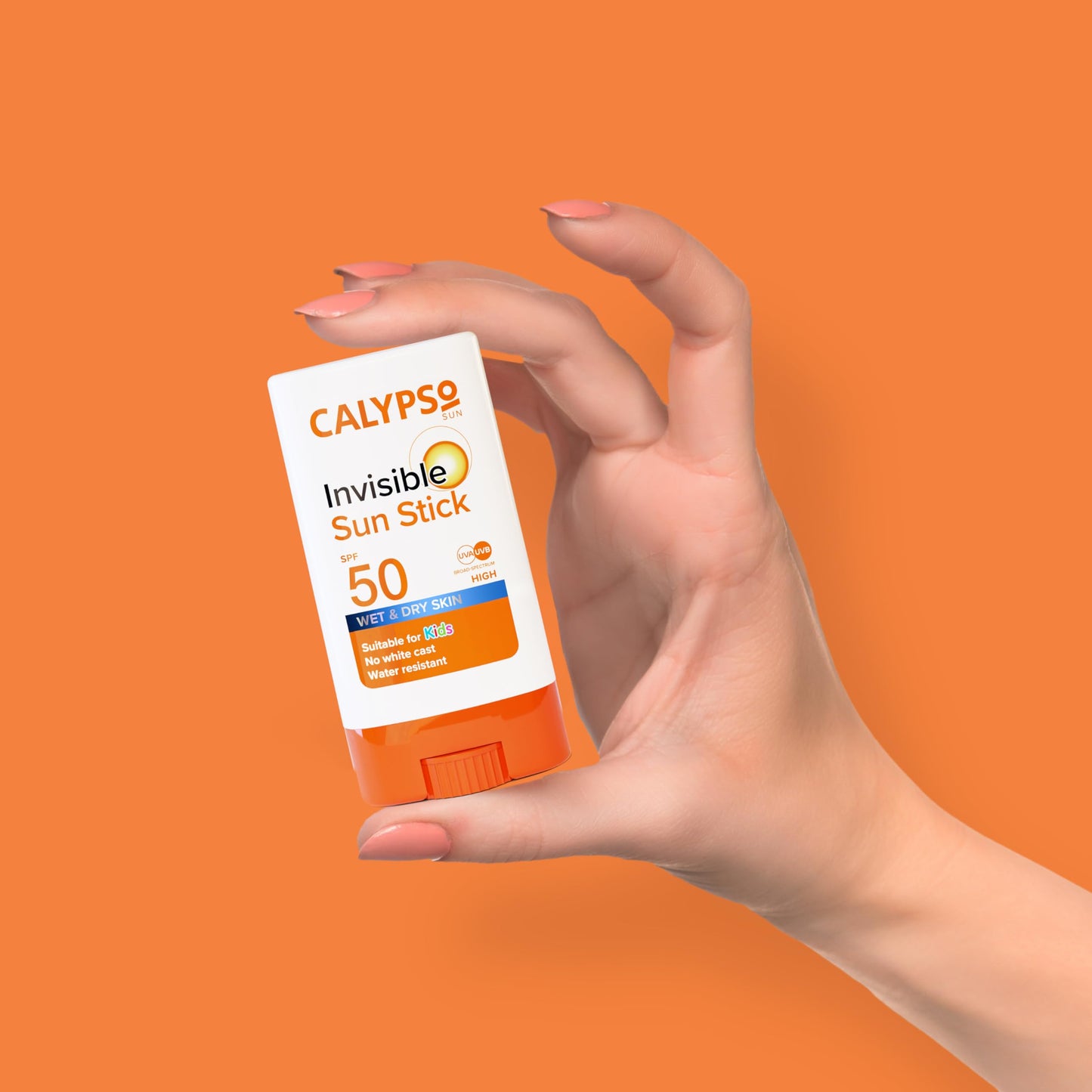 Calypso Invisible Sun Stick, SPF50 Sun Protection for Wet and Dry Skin, 15g