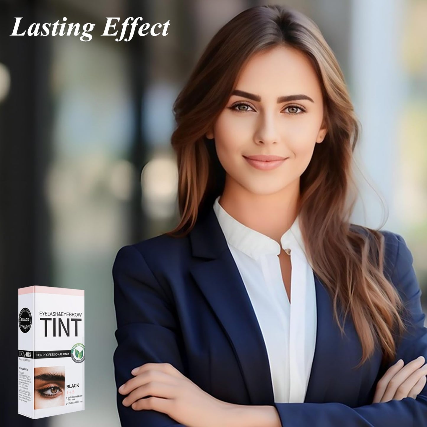 wimony Eyebrow Tint Kit,2-In-1 Eye Brow Tint Kits,Lash Tint Kit,Lasting for 6 Weeks Diy Hair Dying for Salon(7ml Black)