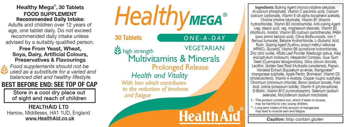 HealthAid Healthy Mega Prolonged Release 30 Vegetarian Tablets