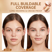 RUICHING CC Cream Cushion Foundation Tinted Moisturiser, Skin Tint Full Coverage Foundation Makeup, Lightweight Breathable Hydrating Smoothing Color Correcting Cream Face Women