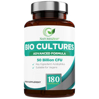 Bio Cultures Complex Probiotics 50 Billion CFU with Prebiotics – 180 Vegan Capsules - Acidophilus & Saccharomyces Boulardii Probiotic - 6 Month Supply – Probiotics for Women & Men