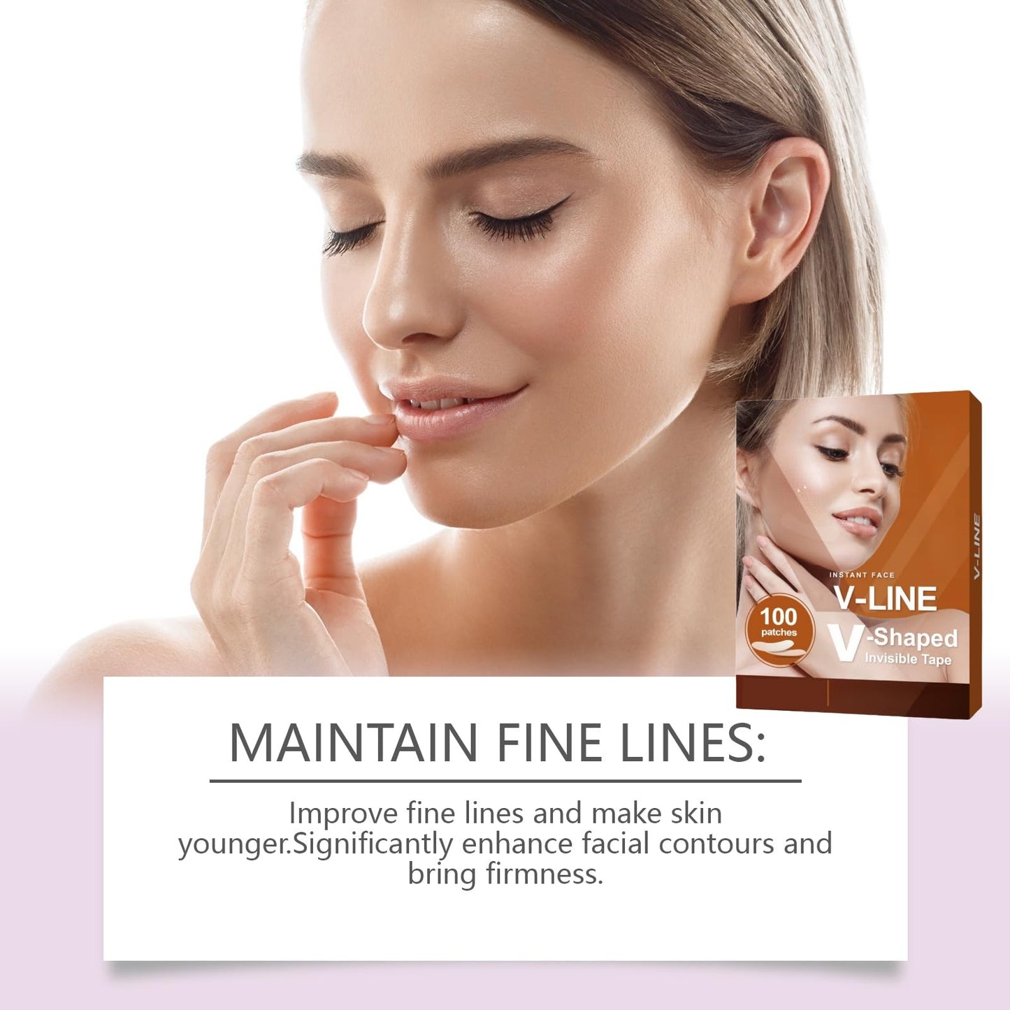 Xunzhi 100PCS Face Lift Tape Invisible,Face Lift Tape,Forehead Wrinkle Patches,Elasticity Tighten Lift Patch,Facial Wrinkle Patches,Face Tape,Instant Tightening Patc-hes,Fa-ce Lif-t Ta-pe V-Shaped