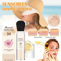 ISBEAUSOLS Powder Sunscreen - Scalp Sunscreen - Mineral Powder Sunscreens Brush - SPF 30 Mineral Suncream for Face - Matte Sun Protection Pow-der Brush - Scalp Spf - Lasting Lightweight Breathable