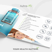 Marine Collagen 1000mg - 60 Capsules of Superior Type 1 Hydrolysed Collagen - Enhanced with Hyaluronic Acid, Vitamin C, Vitamin E, Vitamin B2, Zinc, Copper and Iodine - Made in The UK by Nutravita