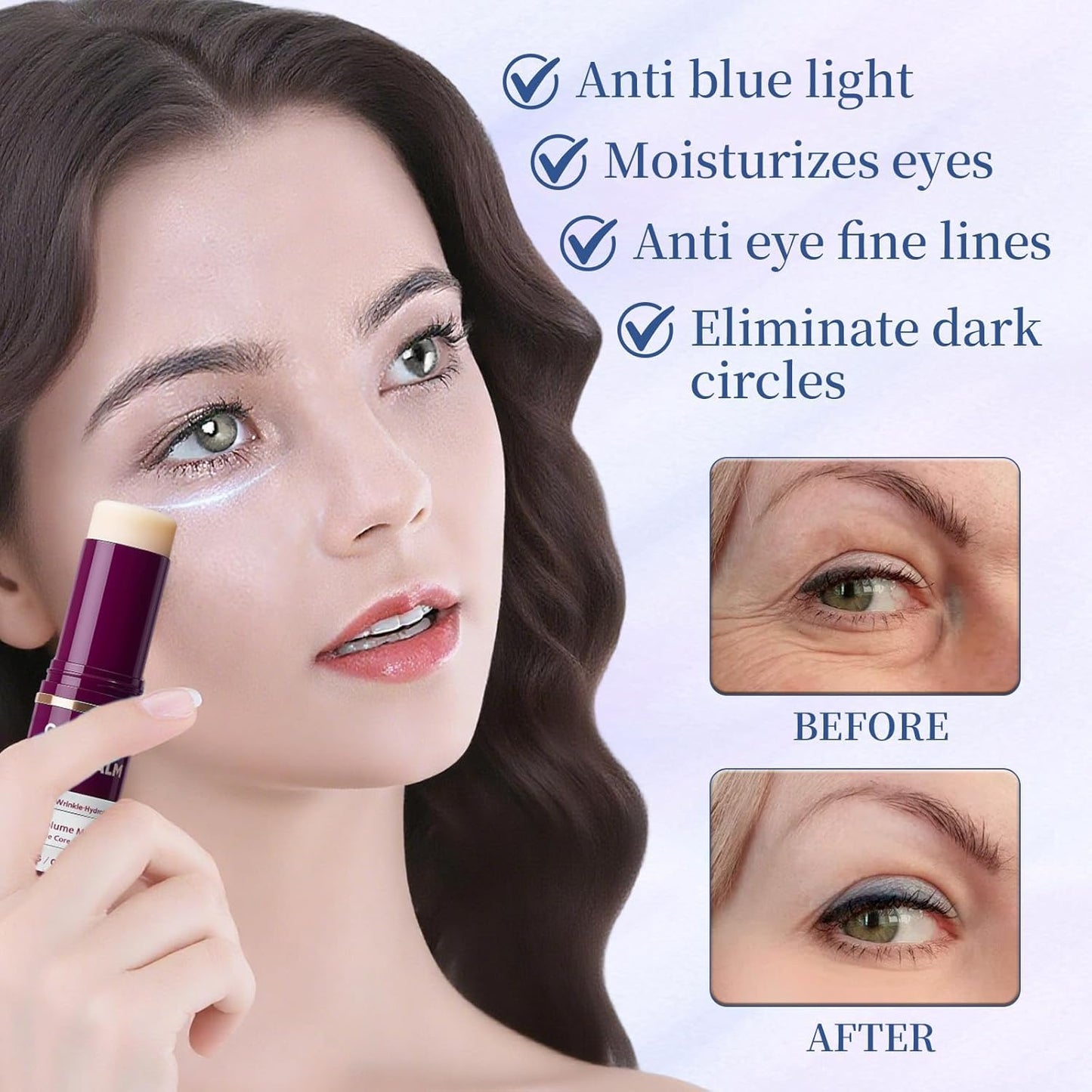 Fubsta 2Pcs Calcium Multi Balm,Calcium Volume Multi Balm,Korean Collagen Moisturing Stick,Wrinkle Core Stick,Moisturizing Cream,Hydrating,Firming Skin,Suitable for Eyes,Neck,Face