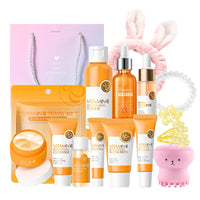 TBeautfave Skincare Gift Set for Teenage Girls, Vitamin C Skin Care Sets & Kits, Pamper Sets for Women Gifts, Teen Skincare Sets, Facial Kit - Cream,Serum,Cleanser,Toner,Sunscreen,Eye Cream,Eye Serum