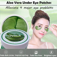 OVALA 60 PCS Aloe Vera Eye Masks, Gel Collagen Under Eye Patches for Puffy Eyes and Dark Circles Treatments, Reduce Wrinkles and Fine Lines Undereye Patches