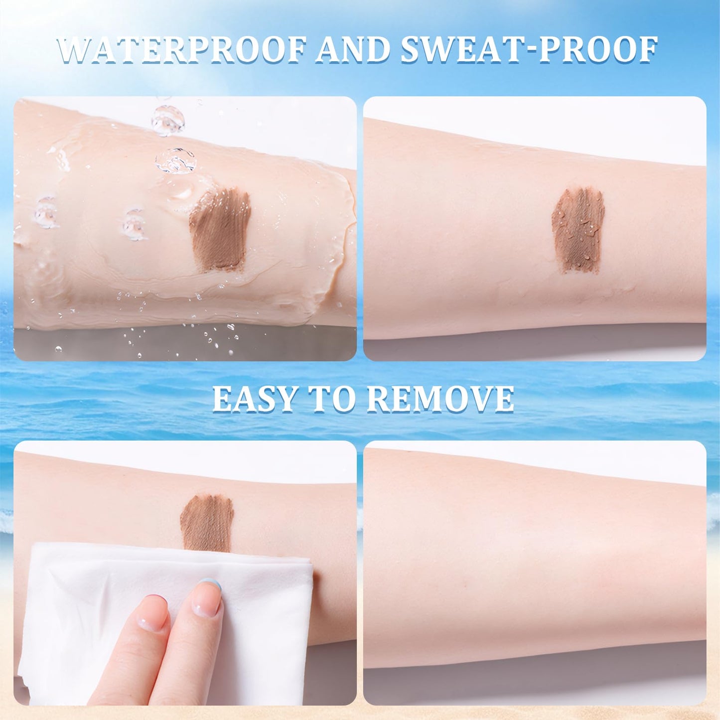 Guegine Leg Makeup to Cover Veins,Leg Makeup Full Coverage Waterproof,Body Concealer Long-Lasting,Light,Easy to Apply,Anti-Fading (Dark Skin Color,100g)