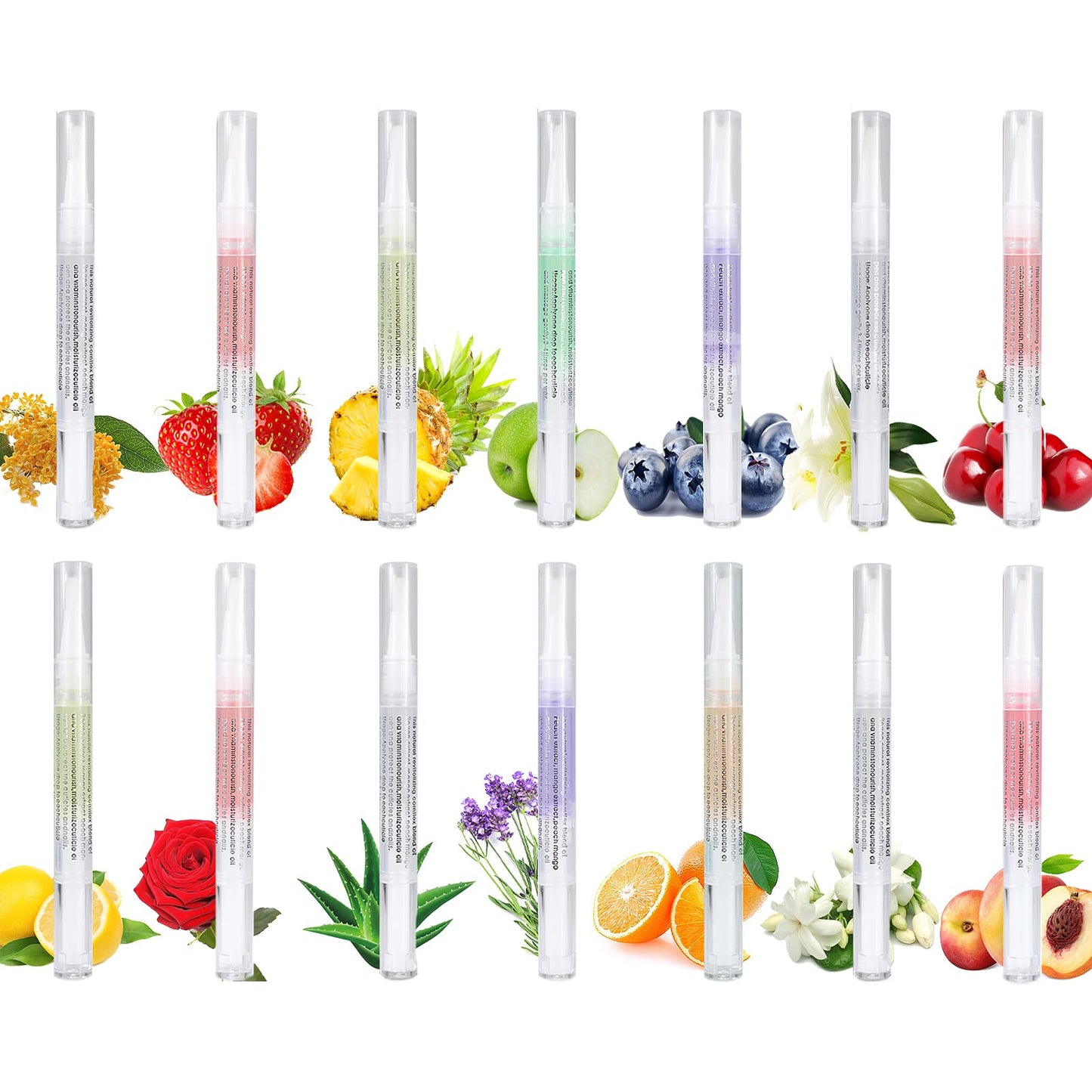 14Pcs Cuticle Oil Pen for Nails,Natural Ingredients Nail Nutrient Oil Pen for Nail Growth Care,Mixed Flavors Come With Soft Brush Nail Treatments Prevent Dry Cracking and Hangnails,Deep Nourishment